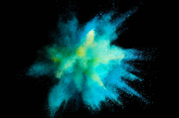 istock Colored powder explosion. Abstract closeup dust on backdrop. Colorful explode. Paint holi 1068723688