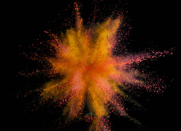 istock Colored powder explosion. Abstract closeup dust on backdrop. Colorful explode. Paint holi 1068723702