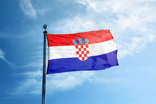 istock Croatia flag on the mast 1068724706