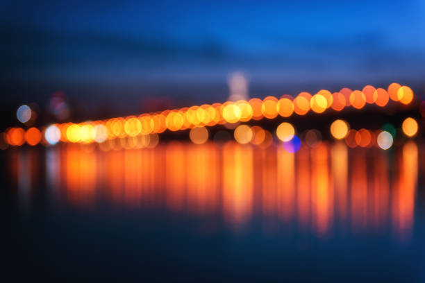 istock Blurred defocused background with city lights, Kiev, Ukraine 1068724768