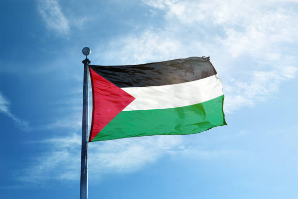 istock Palestina flag on the mast 1068724836