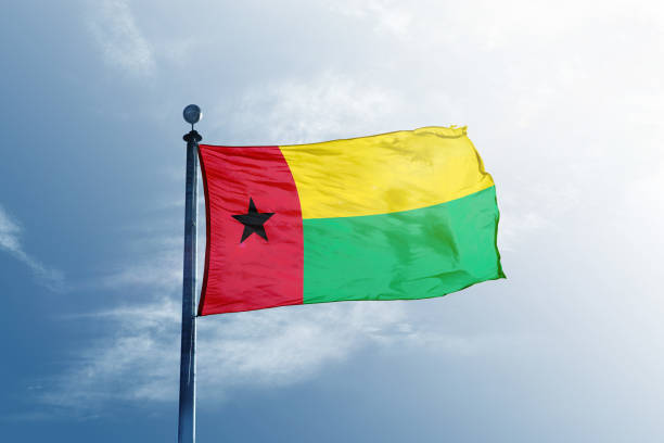 istock Guinea-Bissau flag on the mast 1068724994