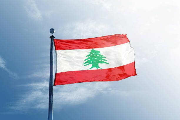 istock Lebanon flag on the mast 1068726156