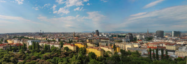 istock Panoramic view of Vienna from the Ferris wheel. Austria Stitched Panorama 1068737116