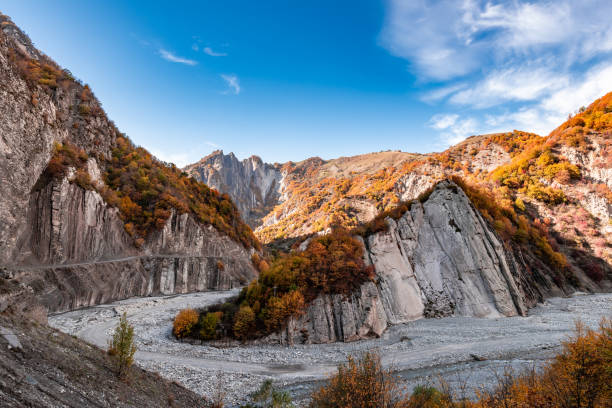 Autumn season in the Caucasus Mountains