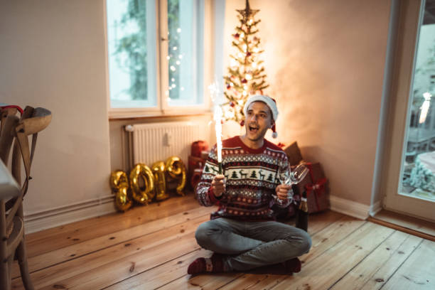 istock celebrating the new year at home 1068739776