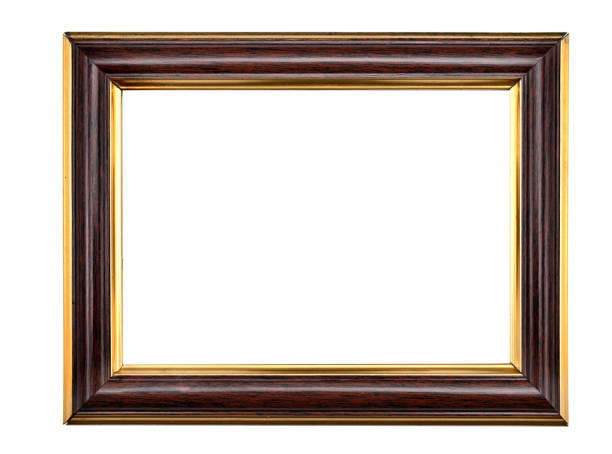 istock Antique wooden photo frame on an isolated white background 1068741380