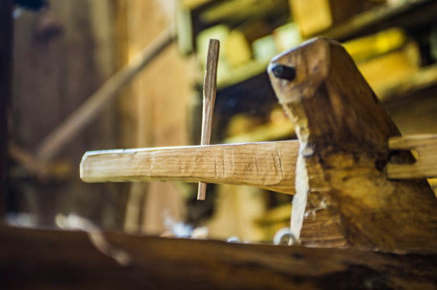 istock Carpenters wooden block with dowel 1068752388