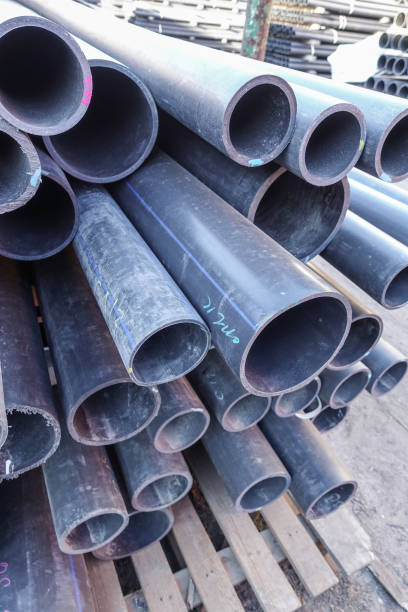 istock Old plastic pipes of various sizes and diameters 1068755780