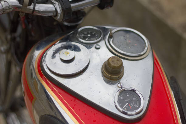 istock Chrome retro motorbike tank. 1068760962