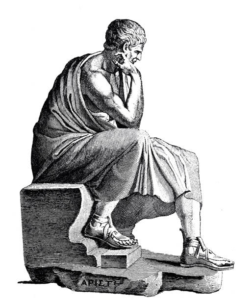 ilustrações, clipart, desenhos animados e ícones de estátua de aristoteles, filósofo grego - filósofo