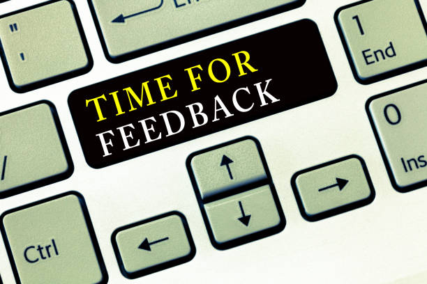 istock Writing note showing Time For Feedback. Business photo showcasing Need to response or give critic on something Evaluation 1068763558