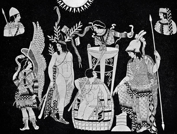 istock Oreste's atonement by Apollo and Athena in the Temple of Delphi 1068763938