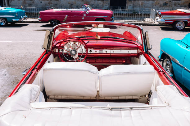 istock Red vintage car parked in Old Havana, Cuba 1068769788