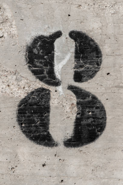 istock number eight painted stencil on concrete wall 1068776284