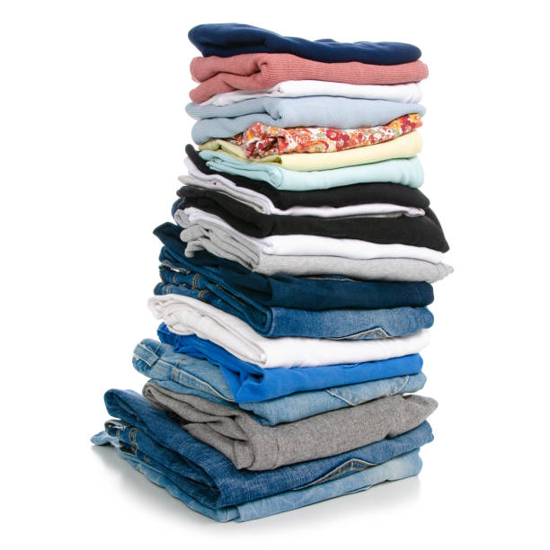 istock A stack of clothes jeans t-shirt shirt 1068776394