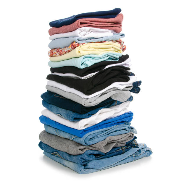 istock A stack of clothes jeans t-shirt shirt 1068776404
