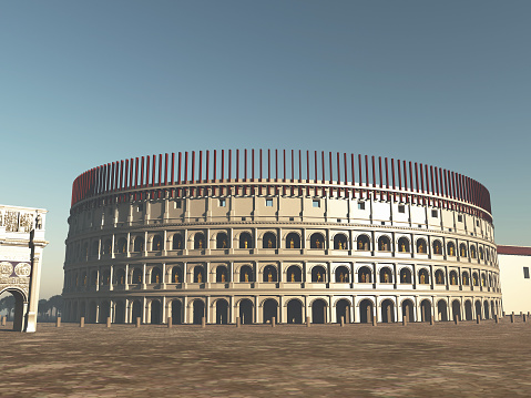 3d illustration of the Colosseum of Rome in antiquity