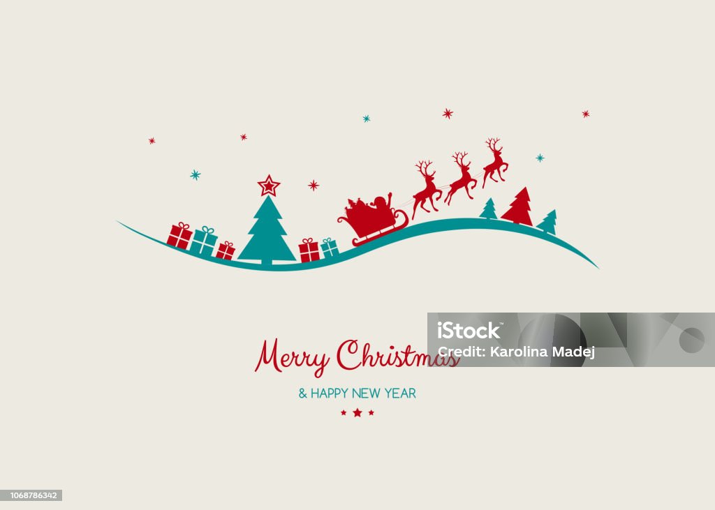 Design of Christmas postcard with wishes and Santa Claus. Vector. Christmas stock vector