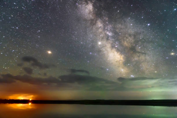 istock Night Sky Mountain Lake and Milky Way Galaxy 1068787808