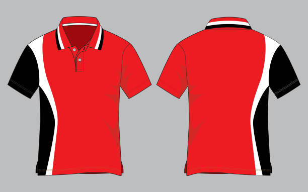 폴로 셔츠 디자인 벡터 - shirt polo shirt red collar stock illustrations