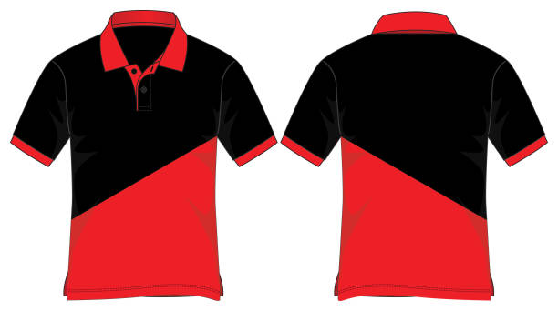 поло рубашка дизайн вектор - shirt polo shirt red collar stock illustrations