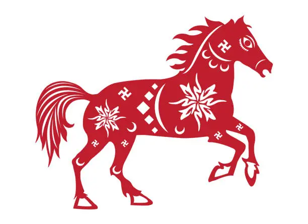 Vector illustration of Chinese Horse