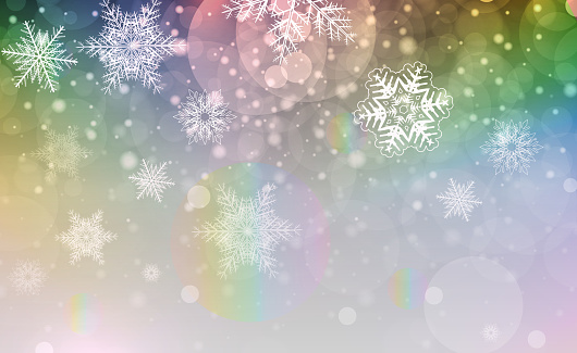 Christmas background with snowflakes, winter snow background, vector illustration