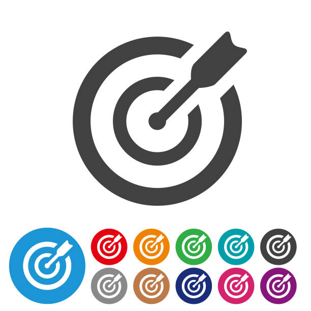 Target Icons  - Graphic Icon Series Target, darts, goal, achievement, accuracy, wishing stock illustrations