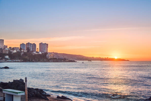 istock Caleta Abarca Beach at sunset - Vina del Mar, Chile 1068793778