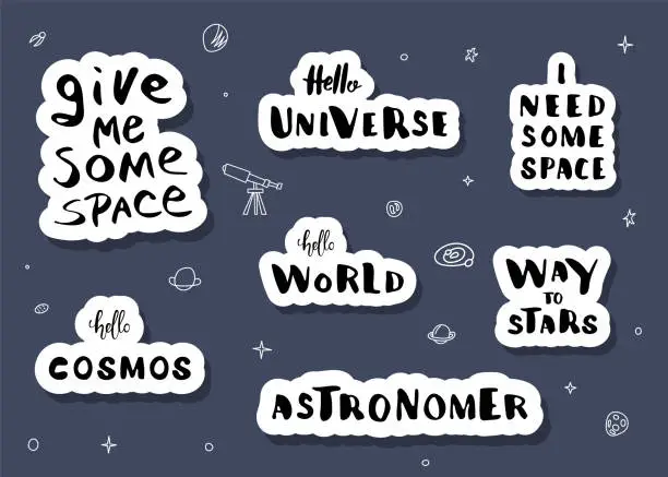 Vector illustration of Vector quote of Univers with decoration.