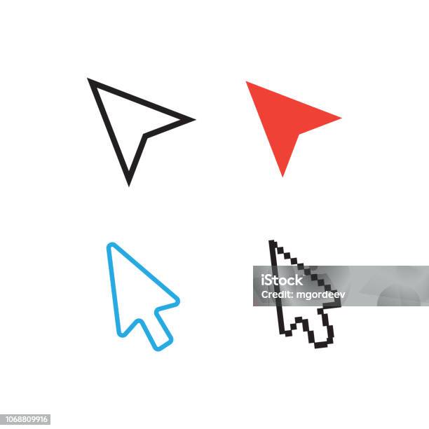 Mouse Cursors Computer Finger Pointers Vector Mouse Pointer Finger Flat ...