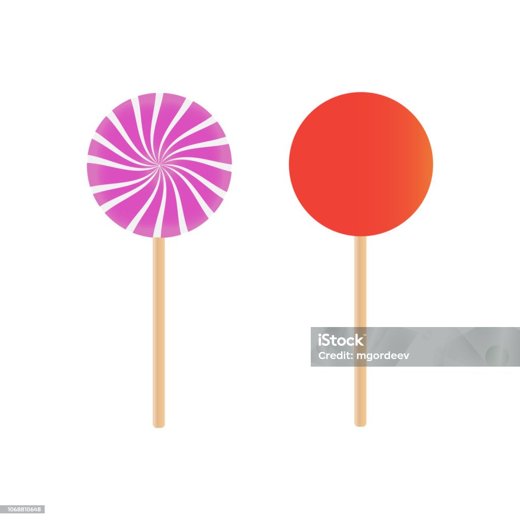 キャンディ ロリポップ ベクトル。甘い砂糖キャンディ棒 - イラスト素材...