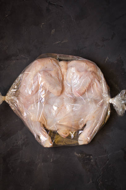 istock raw chicken - whole roasted chicken (chicken meat). Top view with copy space 1068824912