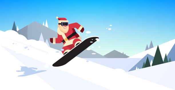 istock santa claus doing jump on snowboard happy new year merry christmas celebration concept flat snow mountains slopes horizontal 1068828228
