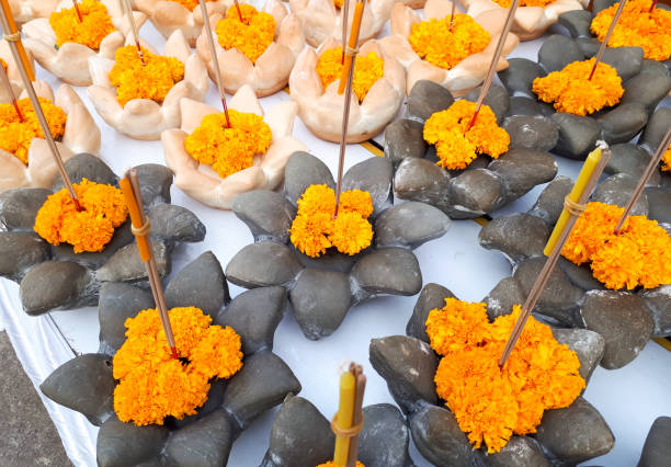 Loi Krathong festival - Krathong (floating basket) made of bread for floating in water not causing environmental problem