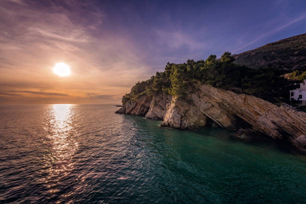 istock Beautiful sunset over the cliffs in Petrovac 1068831468
