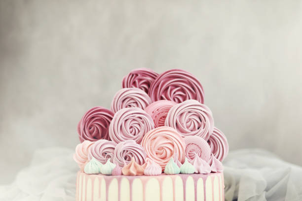istock Beautiful festive cake biscuit with different creams 1068833774