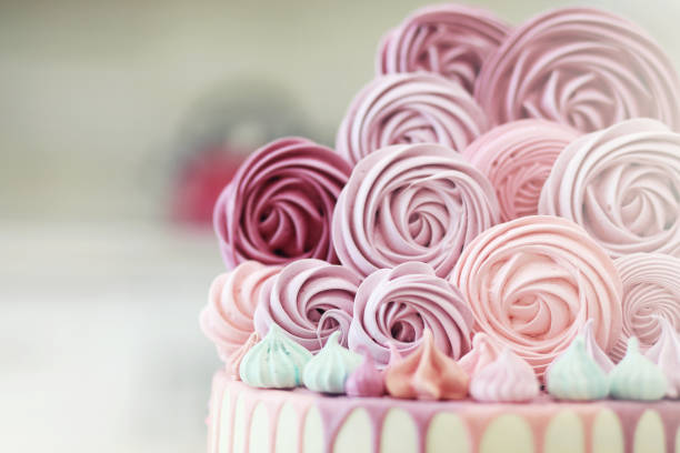 istock Beautiful festive cake biscuit with different creams 1068833966
