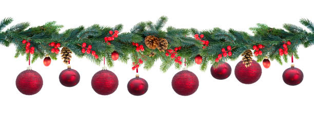 istock Christmas garland on white 1068834750