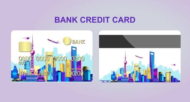 은행 카드 시 - shanghai finance skyline backgrounds stock illustrations