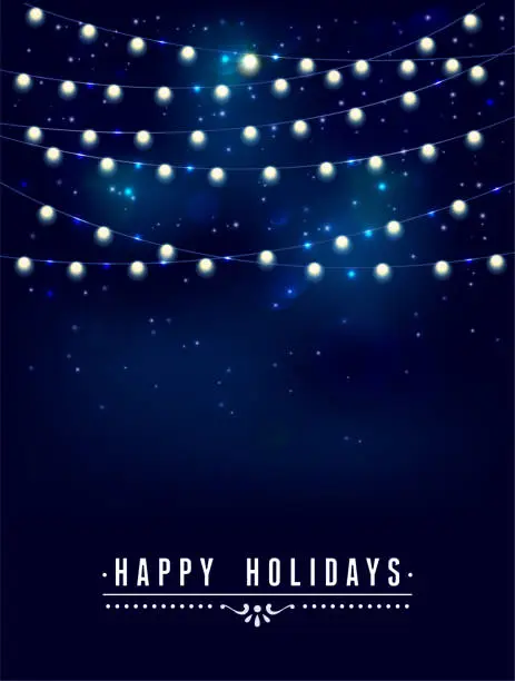 Vector illustration of Christmas Lights  Background - Illustration