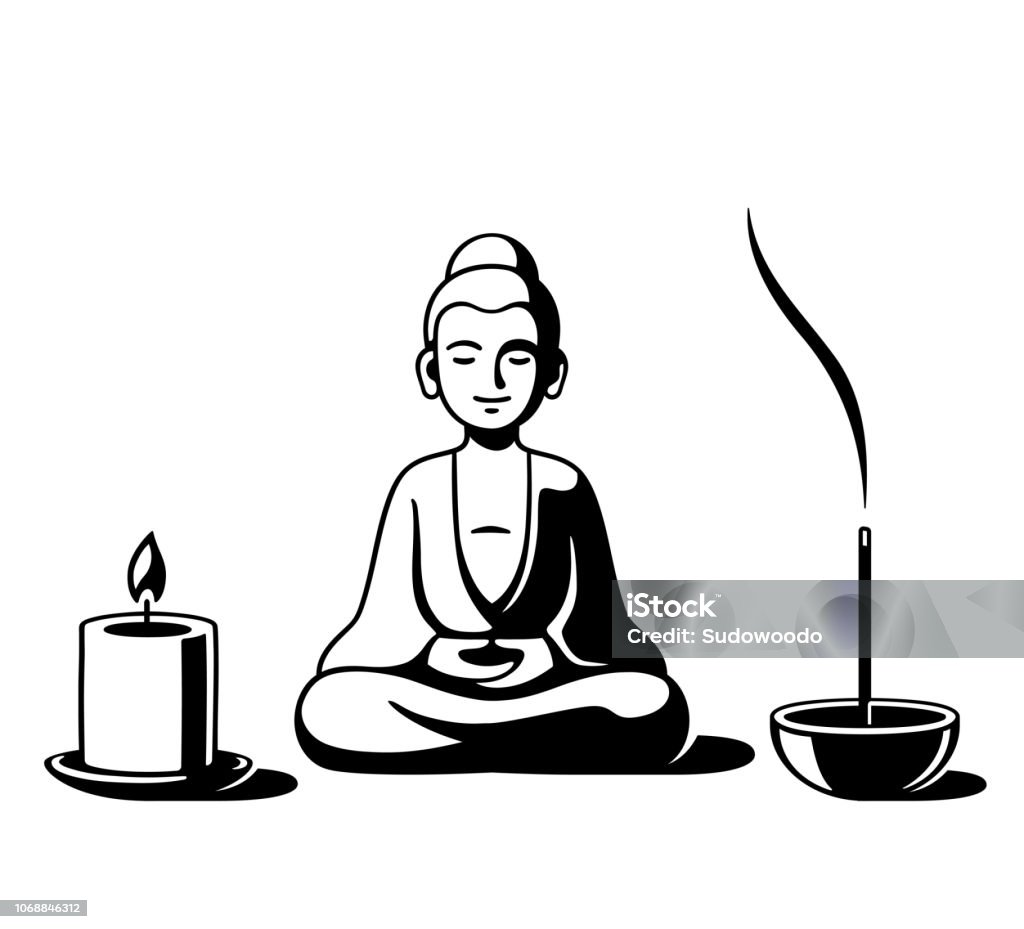 Zen Buddhism Altar Stock Illustration - Download Image Now - Incense,  Buddha, Drawing - Art Product - iStock