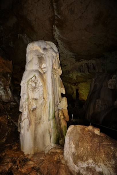 istock Marble Cave, Chatyr-Dag mountain, Crimea. Ancient stalactites, stalagmites, stalagnates. 1068854070
