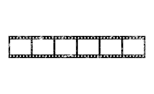 Six frames of 35 mm film strip Close up six frames of classical 35 mm film strip isolated on white background number 6 photos stock illustrations