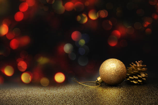 istock Golden ball decoration on bokeh background 1068865014