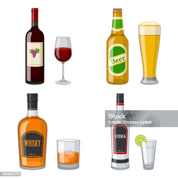 Alcohol Stock Illustration - Download Image Now - Alcohol - Drink, Beer - Alcohol, Wine