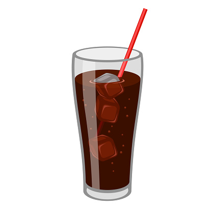 Illustrationen visar ett glas som innehåller coca cola