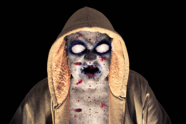 istock Evil Demon Zombie Ghost Monster Isolated On Black Background 1068870156