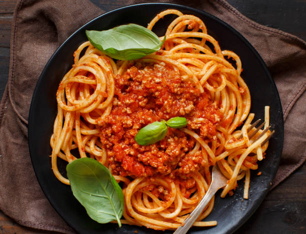 istock Spaghetti pasta with bolognese sauce 1068876248